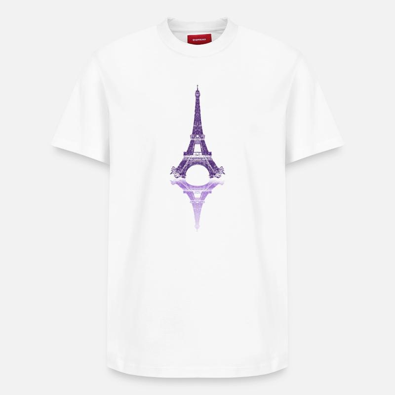 Miroir parisien Tour Eiffel - T-shirt unisexe décontracté en coton Supima – de SPREAD - blanc