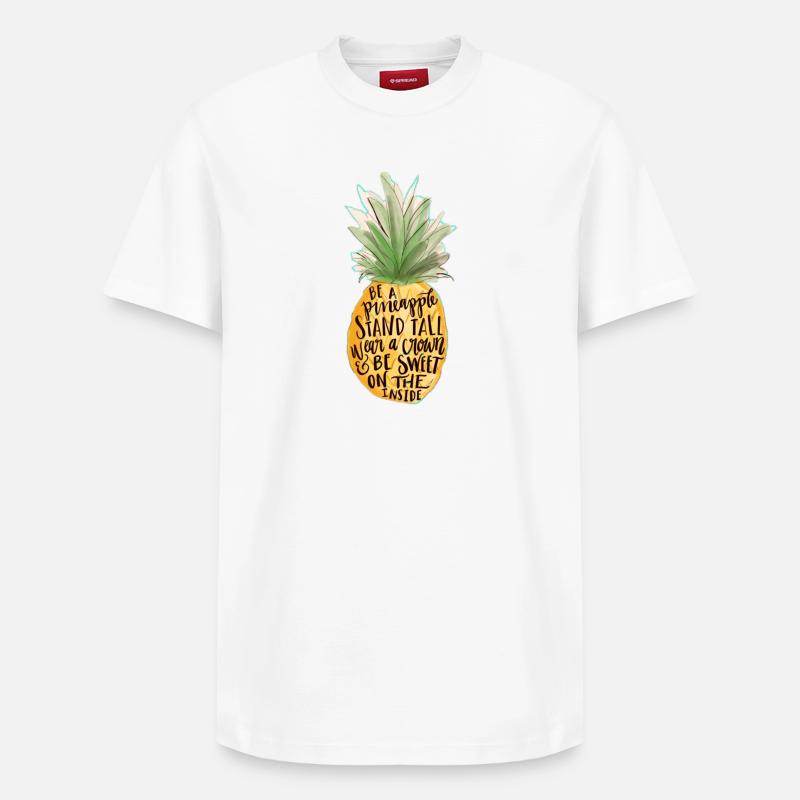 Ananas - Relaxed Unisex Supima Cotton T-Shirt – von SPREAD - Weiß