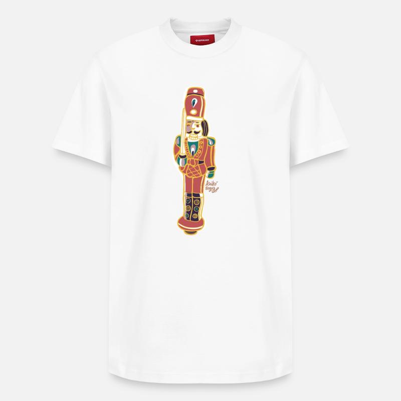 Bunter Nussknacker Deco Design - Relaxed Unisex Supima Cotton T-Shirt – von SPREAD - Weiß