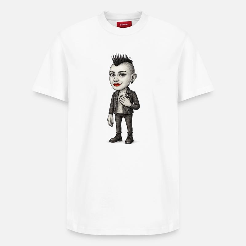Mohawk Punker - Relaxed Unisex Supima Cotton T-Shirt – by SPREAD - white