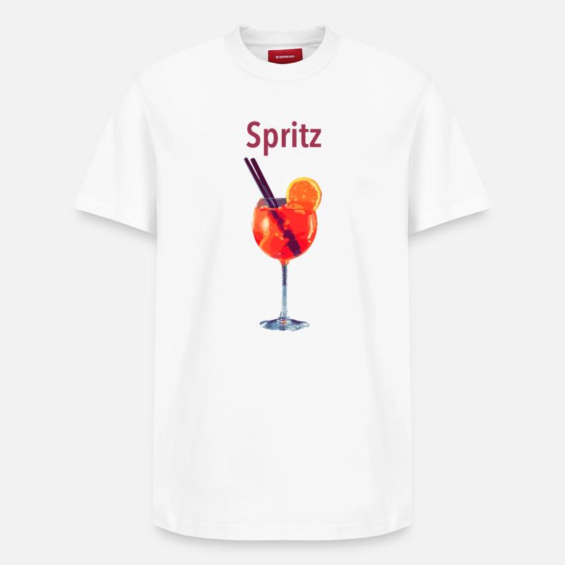 Spritz Glas Illustration - Relaxed Unisex Supima Cotton T-Shirt – von SPREAD - Weiß
