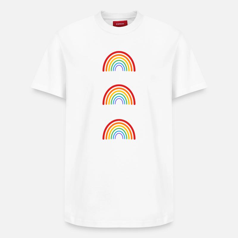 Arc-en-ciel LGBT - T-shirt unisexe décontracté en coton Supima – de SPREAD - blanc