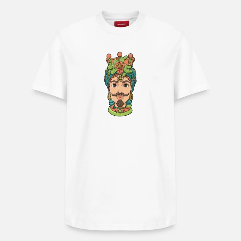 Chef des Maures, Sicile - T-shirt unisexe décontracté en coton Supima – de SPREAD - blanc