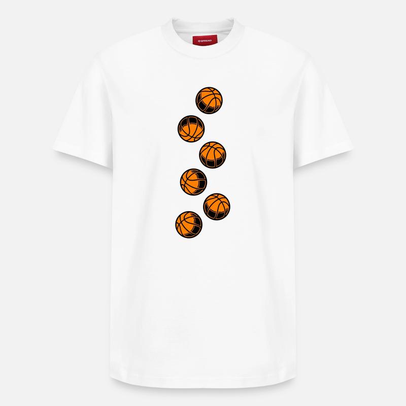 Icône du basket-ball - T-shirt unisexe décontracté en coton Supima – de SPREAD - blanc