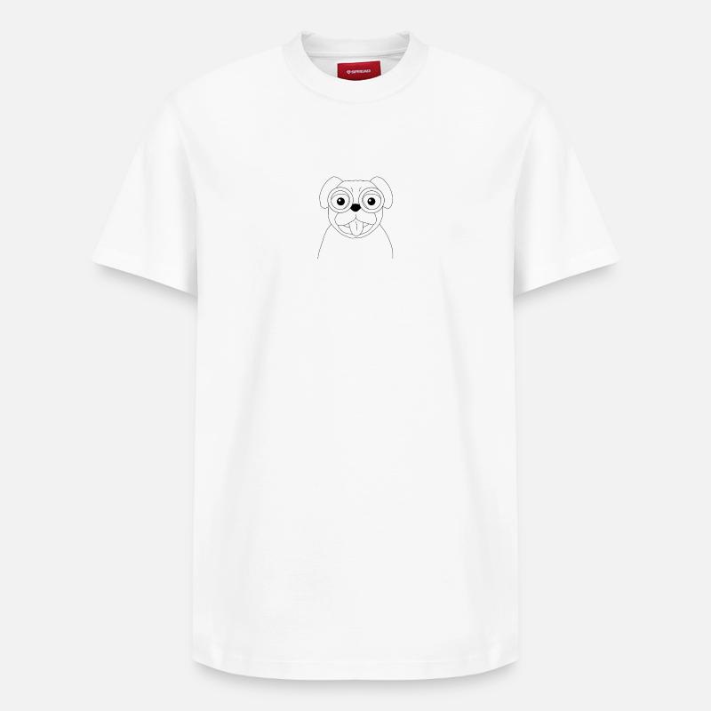 Carlin mignon aux grands yeux - T-shirt unisexe décontracté en coton Supima – de SPREAD - blanc