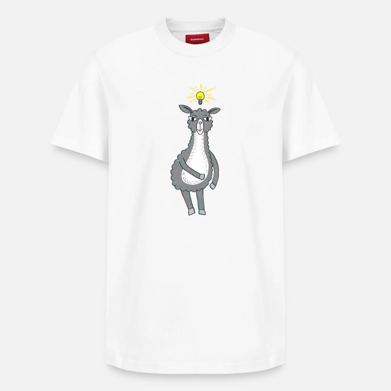 Lama a une idée - T-shirt unisexe décontracté en coton Supima – de SPREAD - blanc
