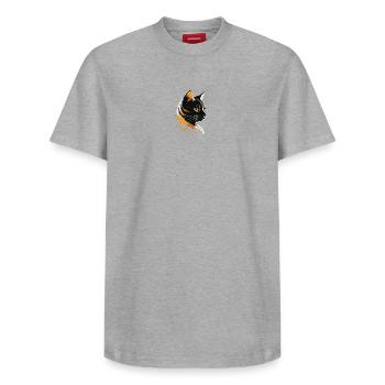 Lumière du feu de la tête de chat - T-shirt unisexe décontracté en coton Supima – de SPREAD - blanc - Devant - AI Model Female 172 dark (172cm) & AI Model Male 185 dark (185cm)