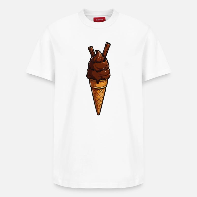 Schokoladen-Eis Cone Muster - Relaxed Unisex Supima Cotton T-Shirt – von SPREAD - Weiß