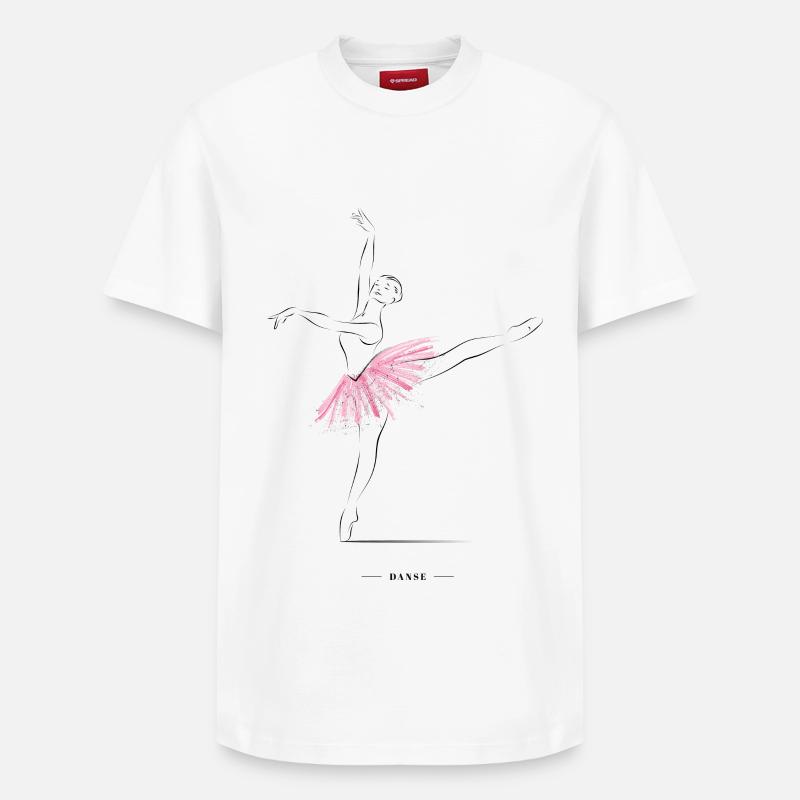 danseuse de ballet - T-shirt unisexe décontracté en coton Supima – de SPREAD - blanc