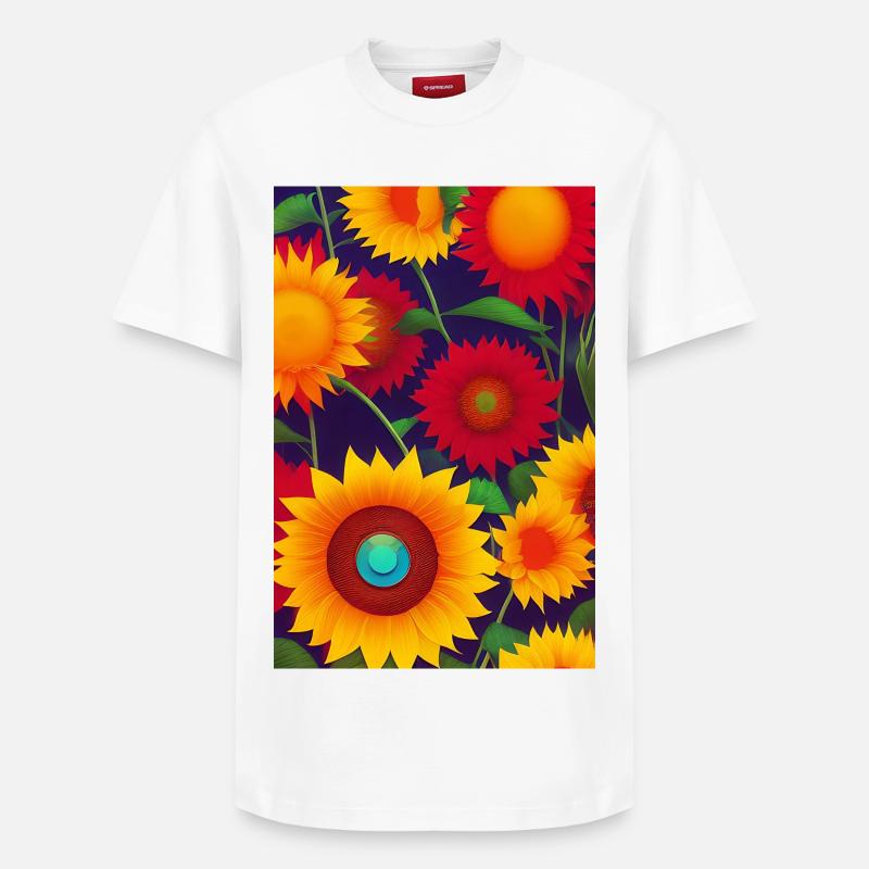 Tournesols - T-shirt unisexe décontracté en coton Supima – de SPREAD - blanc