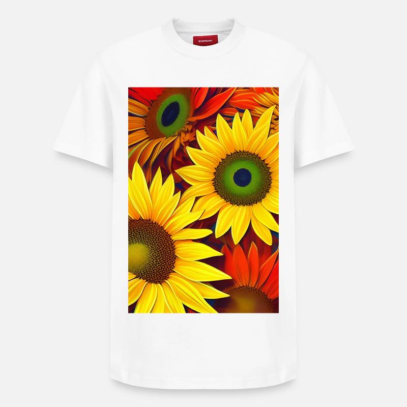 Tournesols - T-shirt unisexe décontracté en coton Supima – de SPREAD - blanc