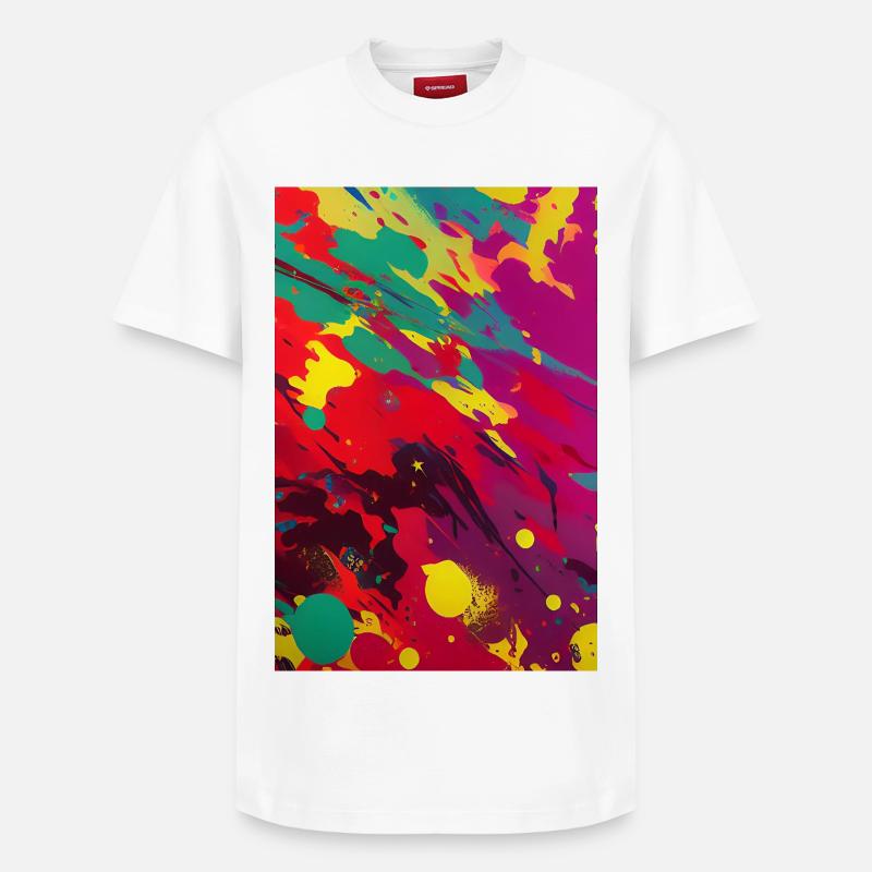 Art abstrait - T-shirt unisexe décontracté en coton Supima – de SPREAD - blanc