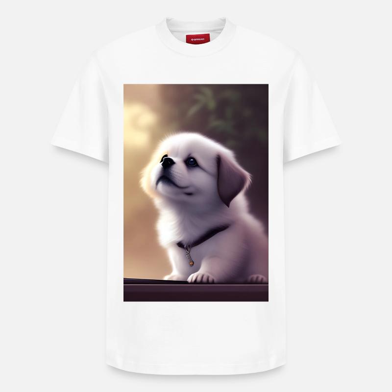 Bébé chien - T-shirt unisexe décontracté en coton Supima – de SPREAD - blanc