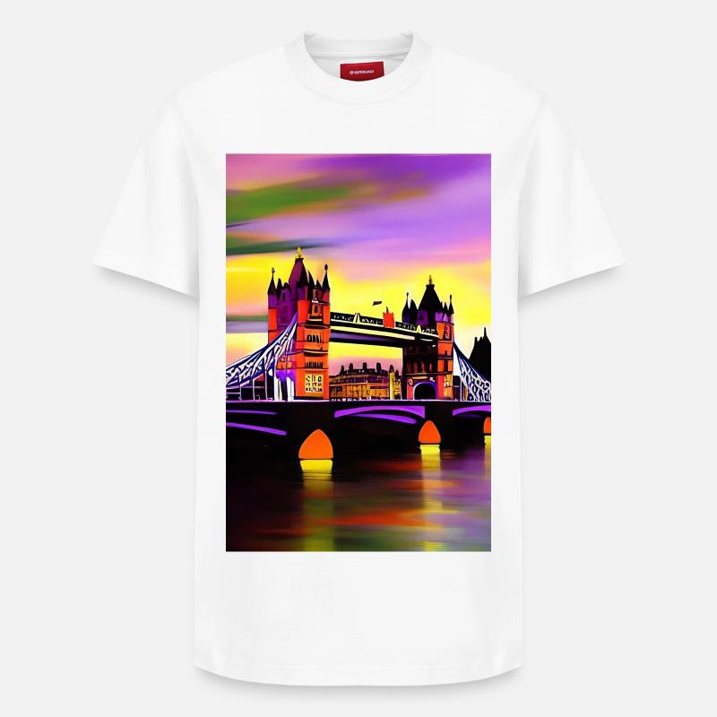 Ponts à Londres - T-shirt unisexe décontracté en coton Supima – de SPREAD - blanc
