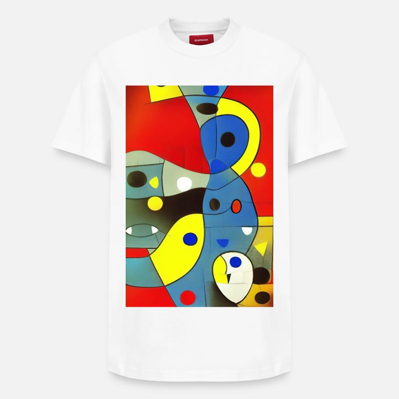 Art abstrait - T-shirt unisexe décontracté en coton Supima – de SPREAD - blanc