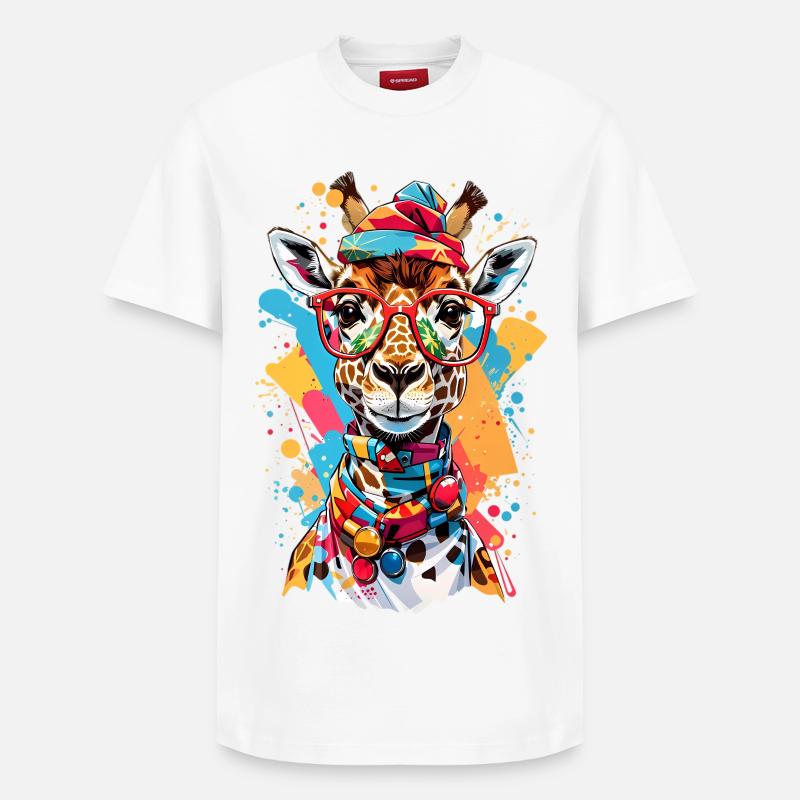 Coole Giraffe - Relaxed Unisex Supima Cotton T-Shirt – von SPREAD - Weiß