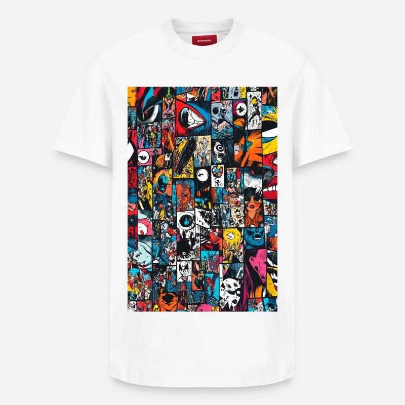 Kaléidoscope Collage de bandes dessinées - T-shirt unisexe décontracté en coton Supima – de SPREAD - blanc