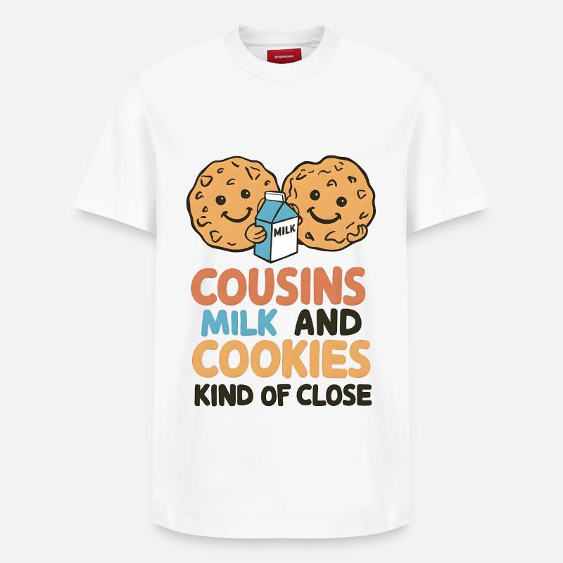 Lait et biscuits Cousins - T-shirt unisexe décontracté en coton Supima – de SPREAD - blanc