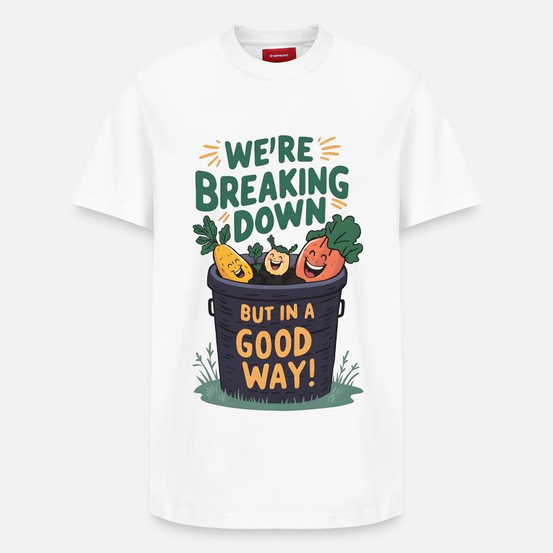 Décomposition du compost - T-shirt unisexe décontracté en coton Supima – de SPREAD - blanc
