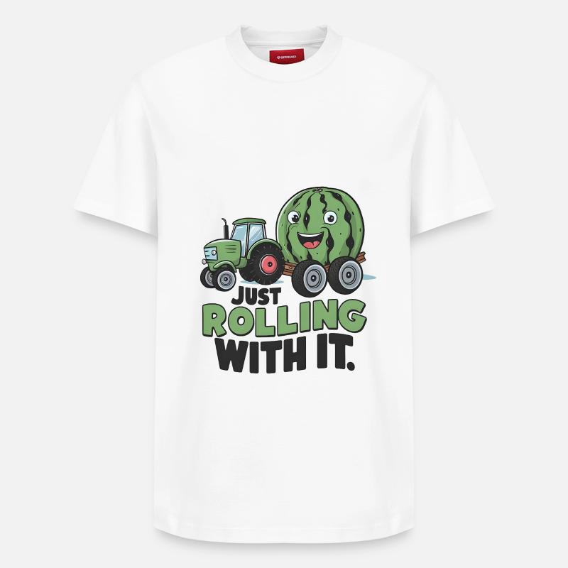 Just Rolling With It - Relaxed Unisex Supima Cotton T-Shirt – von SPREAD - Weiß