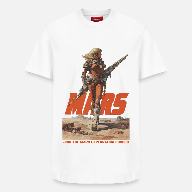 Mars Exploration - T-shirt unisexe décontracté en coton Supima – de SPREAD - blanc