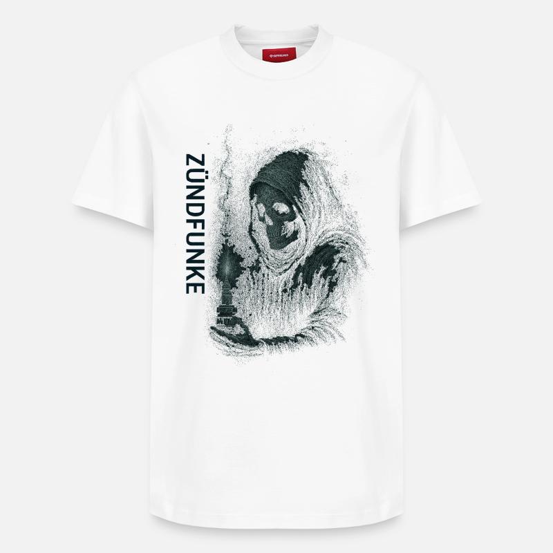 ZÜNDFUNKE – Grim Spark - Relaxed Unisex Supima Cotton T-Shirt – von SPREAD - Weiß