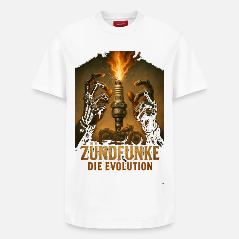 ZÜNDFUNKE – The Evolution - Relaxed Unisex Supima Cotton T-Shirt – by SPREAD - white