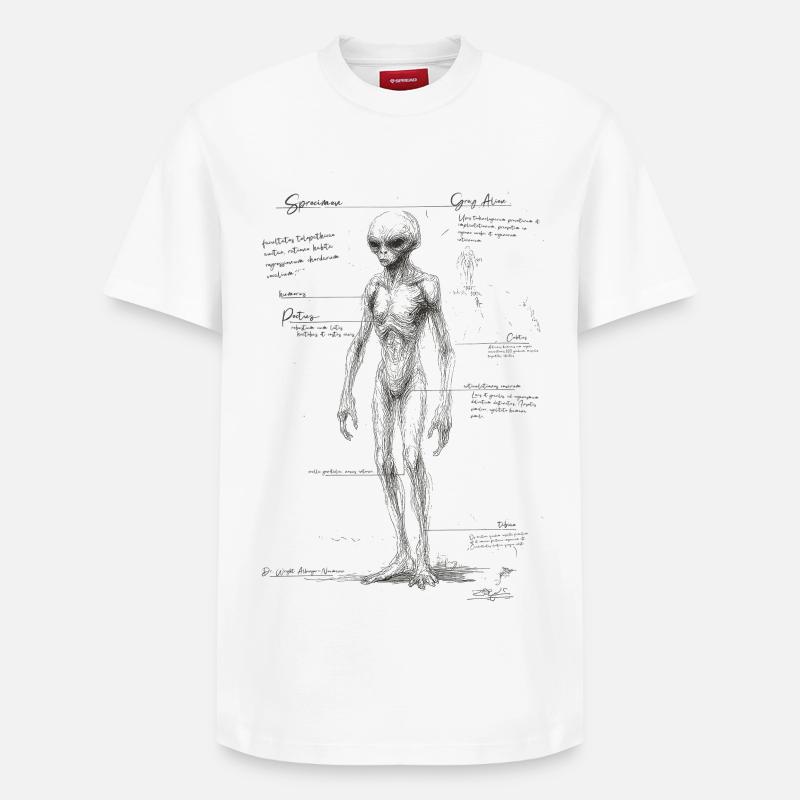 Anatomie extraterrestre - T-shirt unisexe décontracté en coton Supima – de SPREAD - blanc