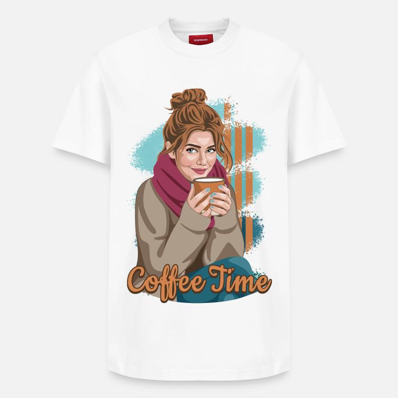 L’heure du café - T-shirt unisexe décontracté en coton Supima – de SPREAD - blanc
