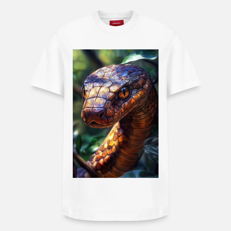 Illustration einer Schlange - Relaxed Unisex Supima Cotton T-Shirt – von SPREAD - Weiß