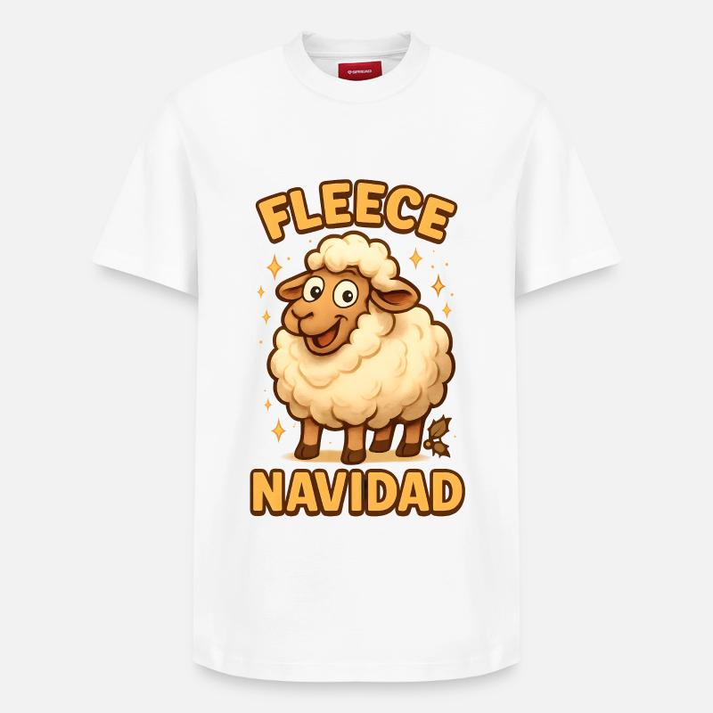 Moutons Navidad en toison - T-shirt unisexe décontracté en coton Supima – de SPREAD - blanc