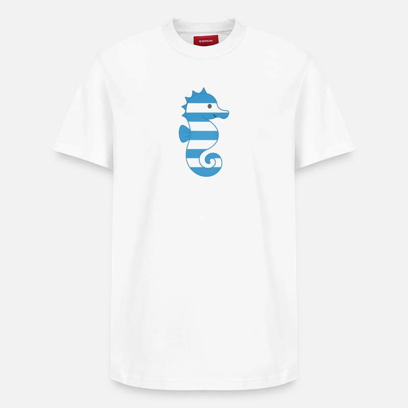 Hippocampe - T-shirt unisexe décontracté en coton Supima – de SPREAD - blanc
