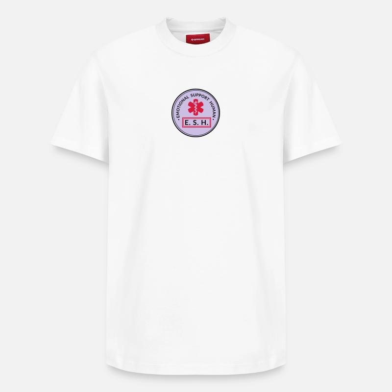 Emotional Support Human - Relaxed Unisex Supima Cotton T-Shirt – von SPREAD - Weiß