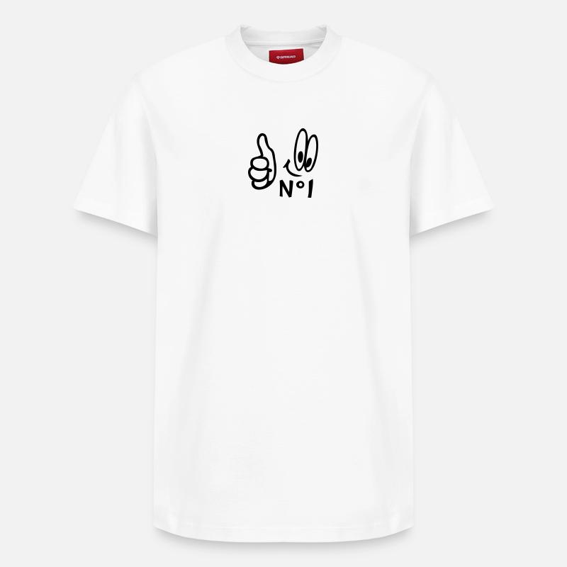 Number One, Comic - Relaxed Unisex Supima Cotton T-Shirt – von SPREAD - Weiß