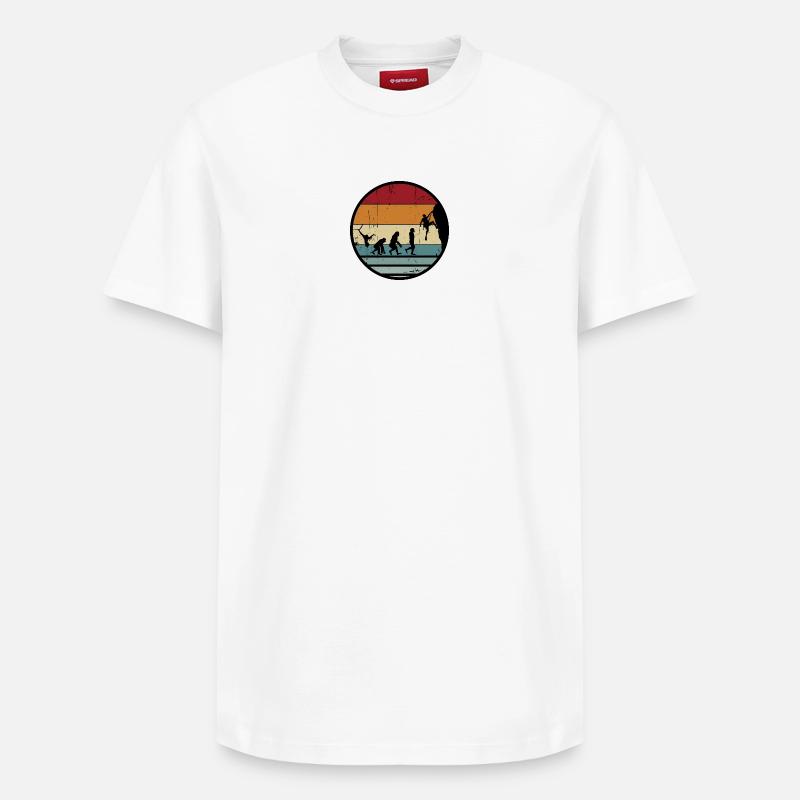 Evolution Climber Retro Circle - T-shirt unisexe décontracté en coton Supima – de SPREAD - blanc