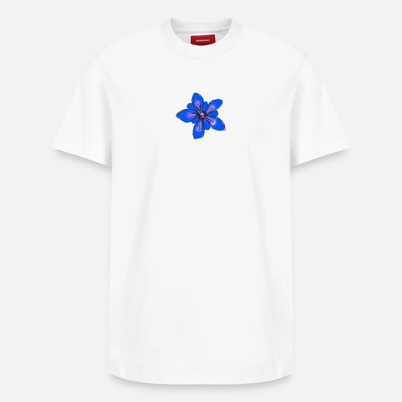 Gentiane, Fleur - T-shirt unisexe décontracté en coton Supima – de SPREAD - blanc