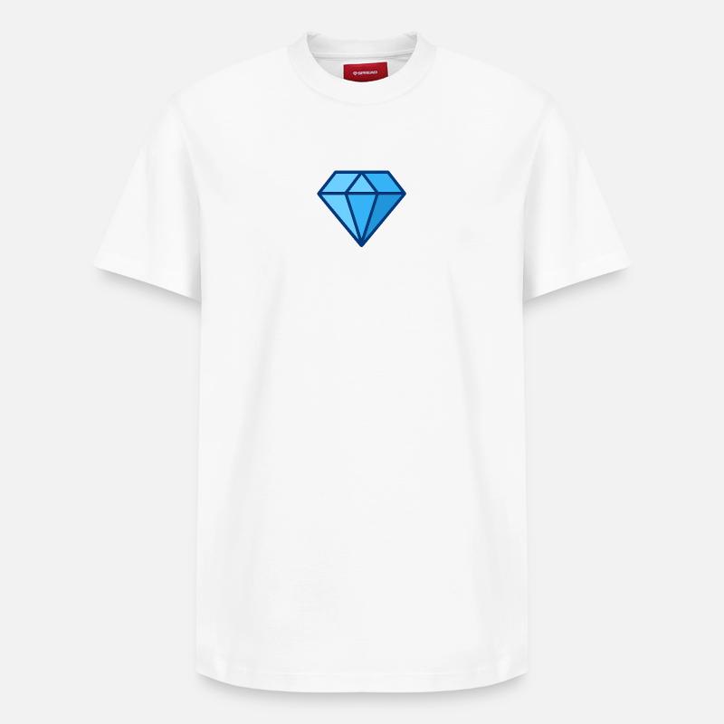 Diamant géométrique - T-shirt unisexe décontracté en coton Supima – de SPREAD - blanc