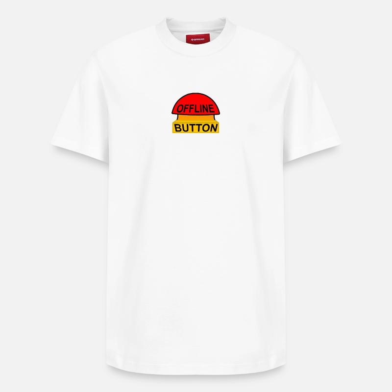 Bouton hors ligne - Sauvez-vous - T-shirt unisexe décontracté en coton Supima – de SPREAD - blanc