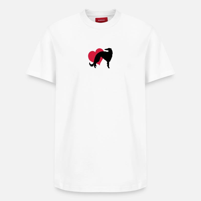 Barzoï mon amour - T-shirt unisexe décontracté en coton Supima – de SPREAD - blanc