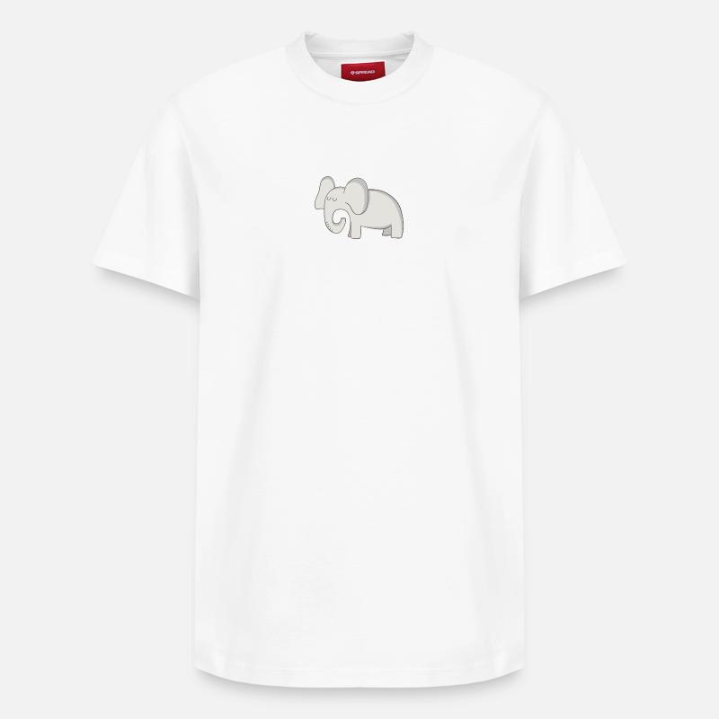 Elefant - Relaxed Unisex Supima Cotton T-Shirt – von SPREAD - Weiß