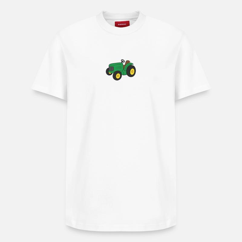 Traktor - Relaxed Unisex Supima Cotton T-Shirt – von SPREAD - Weiß