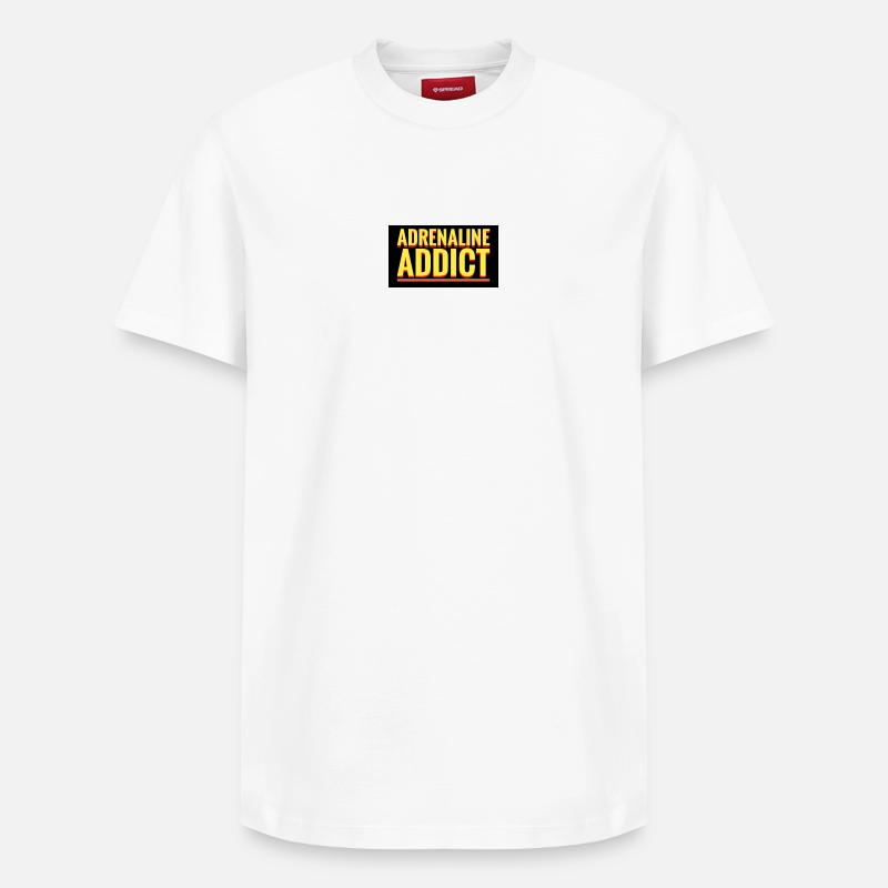 Annonce d’un accro à l’adrénaline - T-shirt unisexe décontracté en coton Supima – de SPREAD - blanc