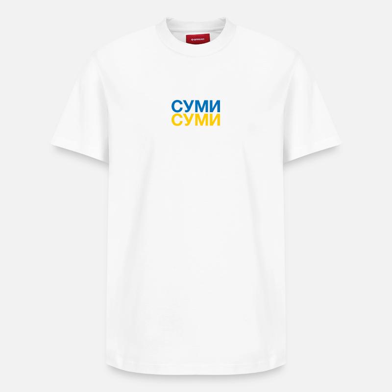SUMY Drapeau ukrainien Ukraine - T-shirt unisexe décontracté en coton Supima – de SPREAD - blanc