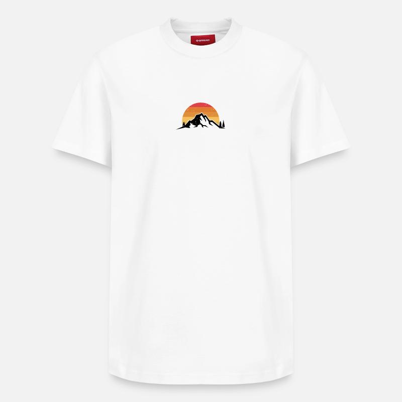 Sunset Ridge Silhouette - T-shirt unisexe décontracté en coton Supima – de SPREAD - blanc