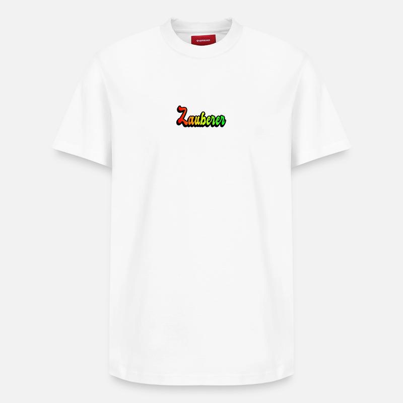 Zauberer Regenbogen Design - Relaxed Unisex Supima Cotton T-Shirt – von SPREAD - Weiß