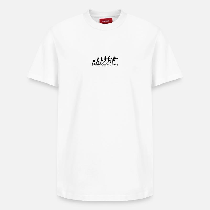 Evolution Hobby Horsing (schwarz) - Relaxed Unisex Supima Cotton T-Shirt – von SPREAD - Weiß