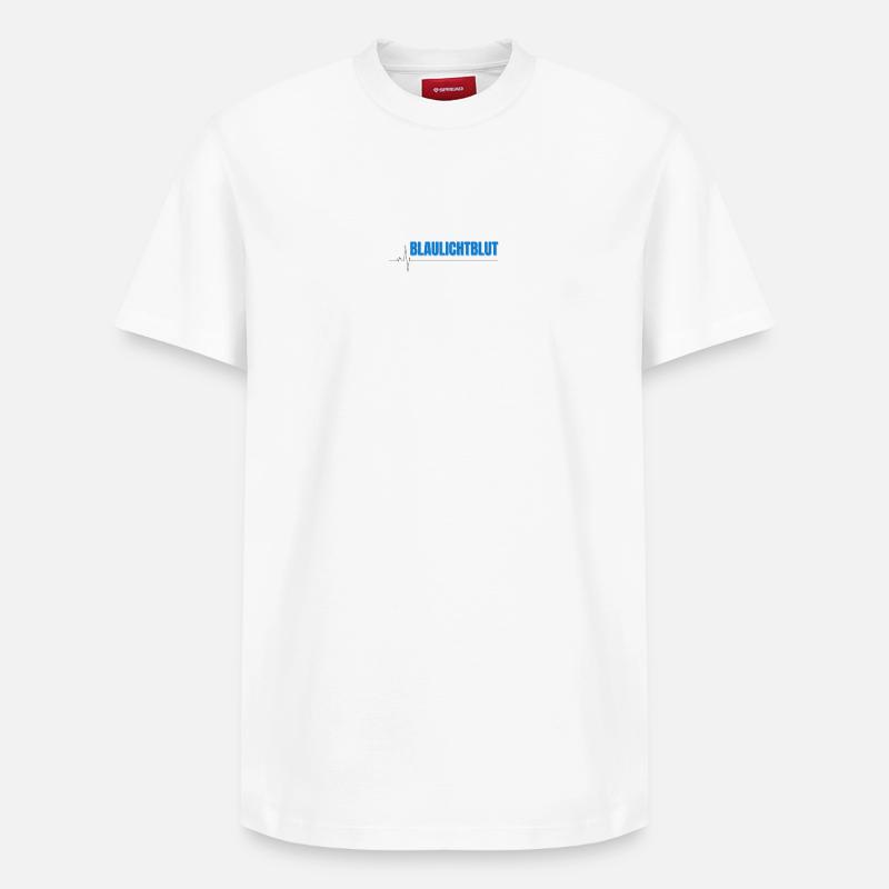 Blaulichtblut – Stolz, Teamgeist und Leidenschaft  - T-shirt unisexe décontracté en coton Supima – de SPREAD - blanc