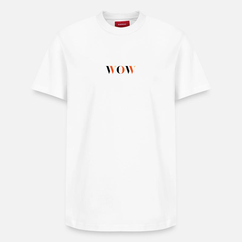 WOW dreifarbig - Relaxed Unisex Supima Cotton T-Shirt – von SPREAD - Weiß