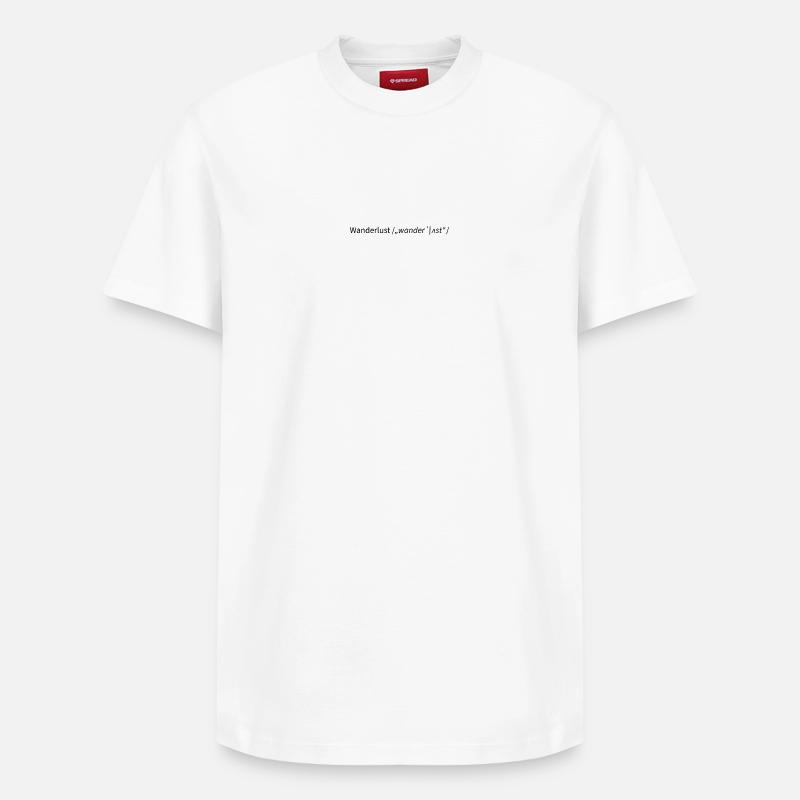 Wanderlust – La nostalgie de l’inconnu - T-shirt unisexe décontracté en coton Supima – de SPREAD - blanc