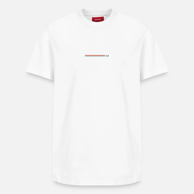 Silhouettes de chats rayées pastel - T-shirt unisexe décontracté en coton Supima – de SPREAD - blanc